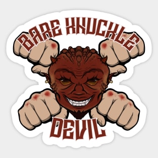 Bare knuckle boxing Devil Sticker